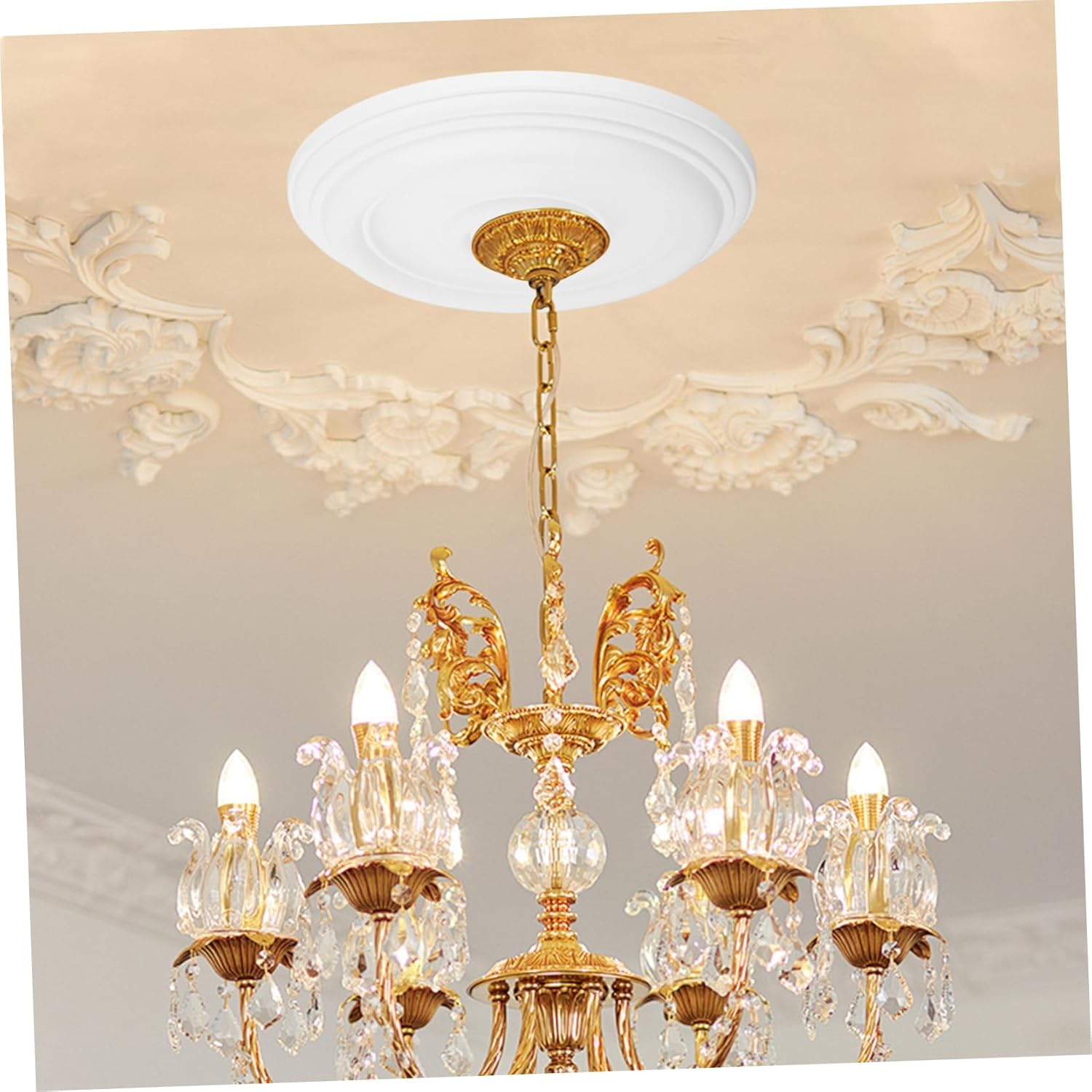 Tofficu Ceiling Pendant Light Base Pu Material Elegant Design for Modern Decor Easy Installation Versatile Chandelier Canopy Accessory