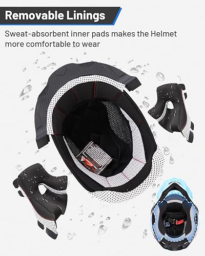 Miniatura 3 de Casco DOT juvenil para bicicleta de tierra para niños y niñas con gafas y guantes para niños de 8 a 18 años, casco para cuatrimotos y motocross