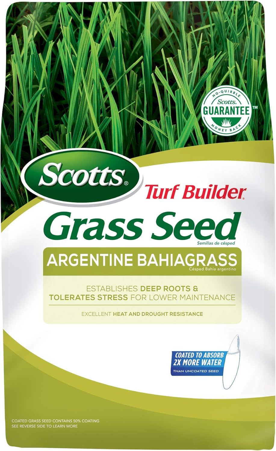 Scotts Turf Builder Grass Seed Argentine Bahiagrass, Excellent Heat & Drought Resistance, 5 lbs.