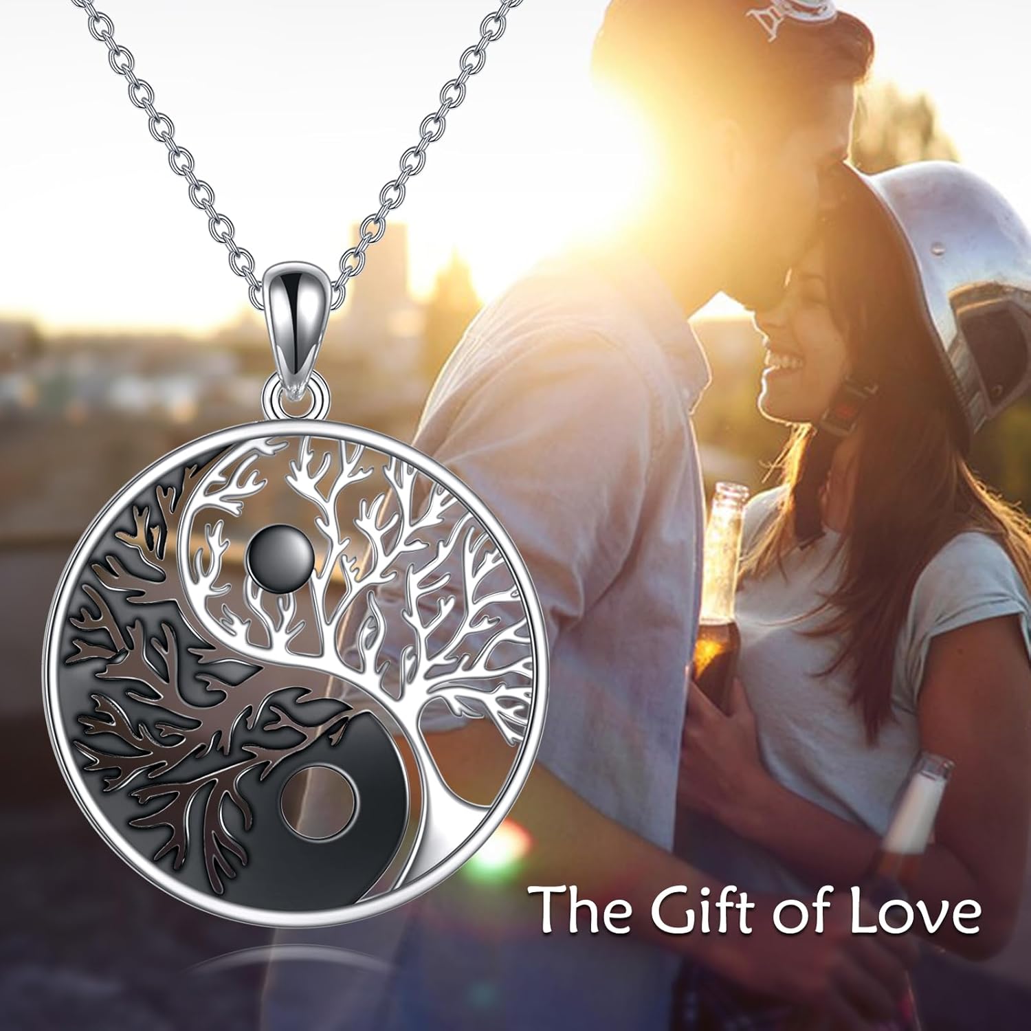 AXELUNA Yin Yang Necklace Sterling Silver Tree of Life Pendant Jewelry Gifts for Women Men - Image 5