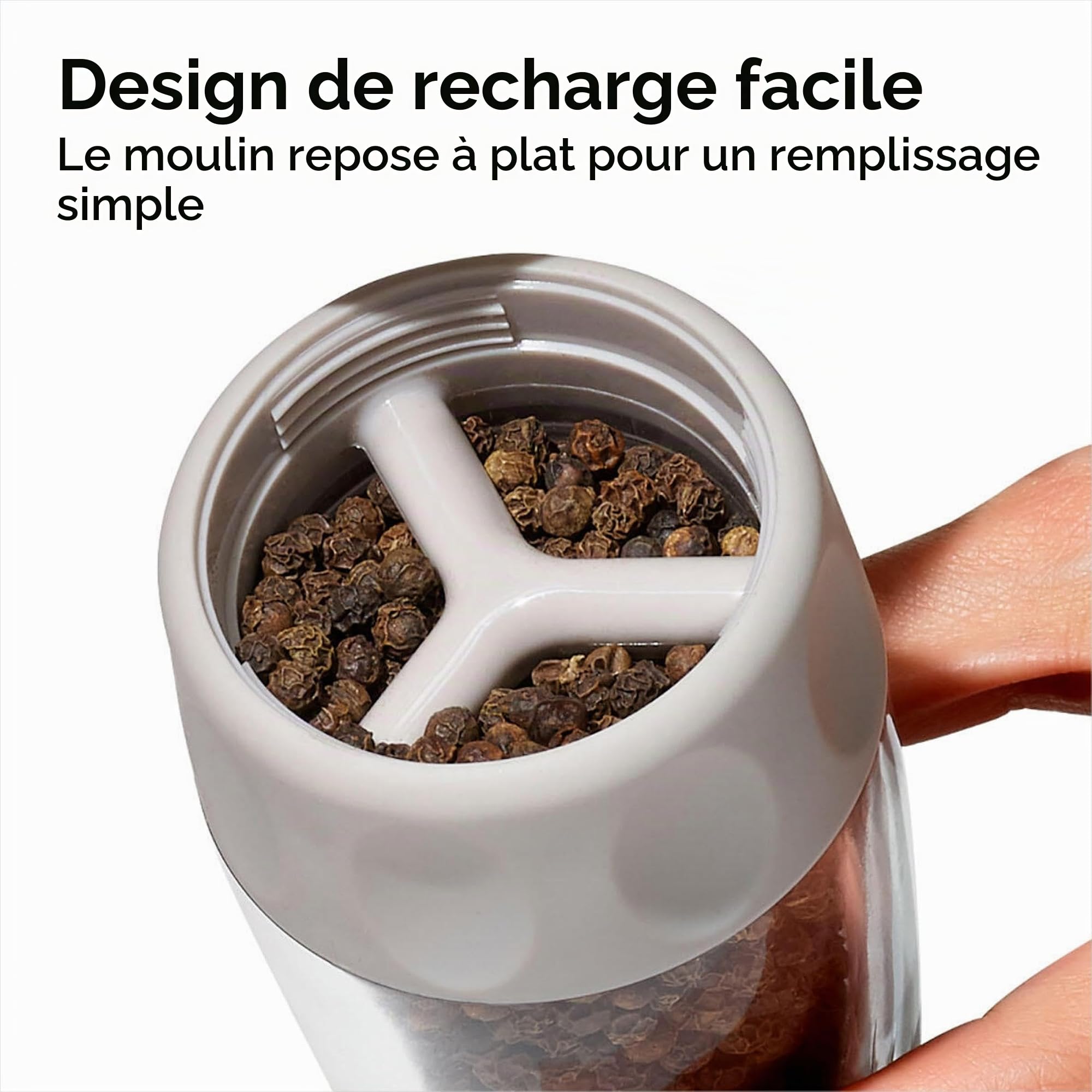 OXO Good Grips 11312500 Moulin à poivre profilé en céramique Gris