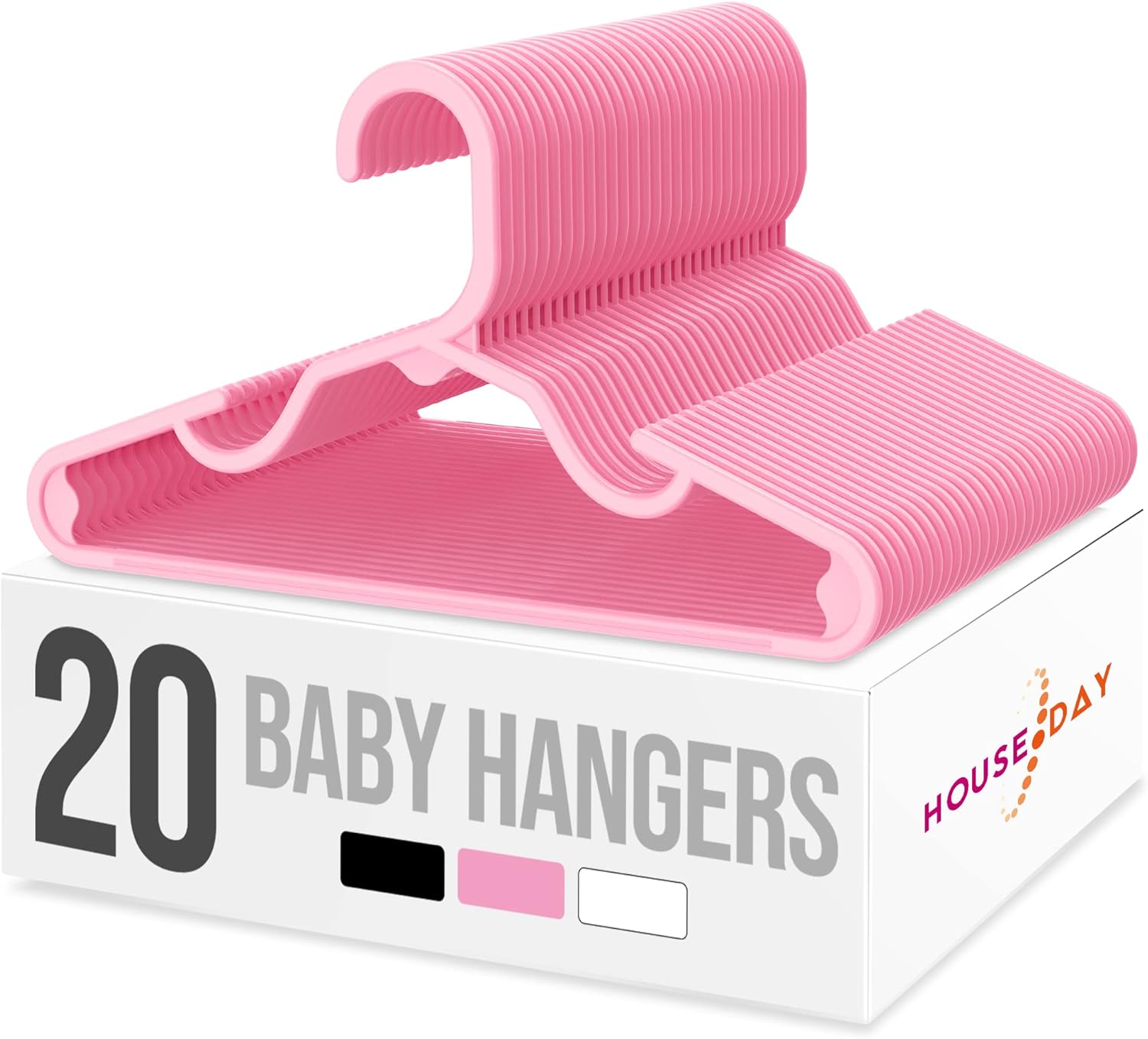 HOUSE DAY Plastic Baby Hangers for Closet 20 Pack, Durable
