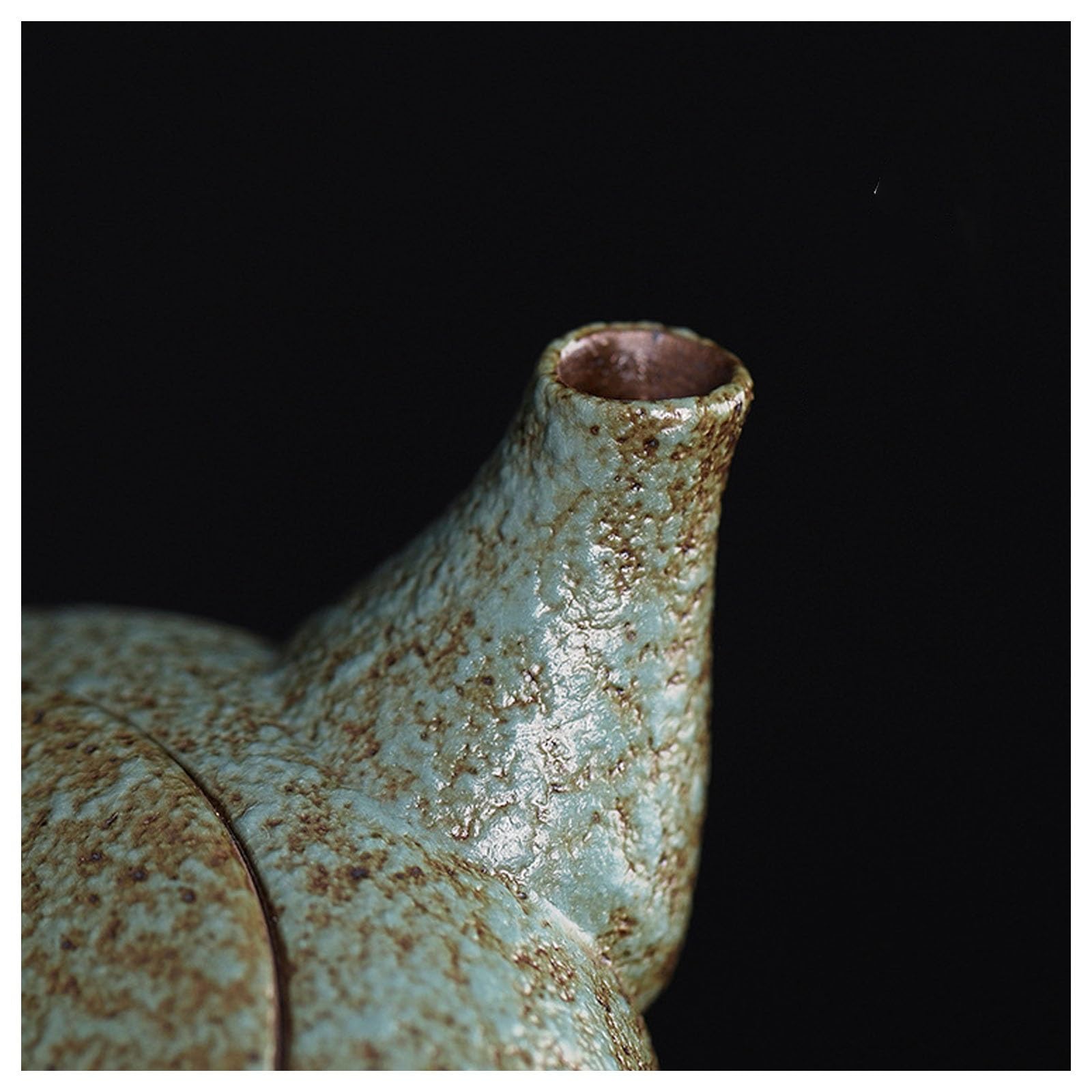 Théière japonaise en céramique, service à thé Kung Fu en céramique avec poignée latérale, théière traditionnelle en porcelaine faite à la main, grande théière for thé en vrac, infuseur à thé(Green)