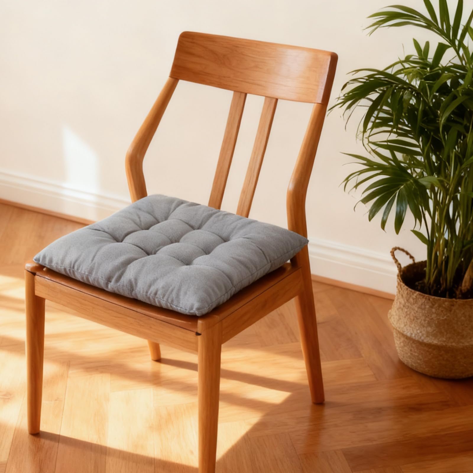 DAJAVE Set di 8 cuscini per sedia, 40 x 40 cm, in memory foam, ortopedici, per sedia da ufficio, mal di schiena, interni ed esterni, antracite
