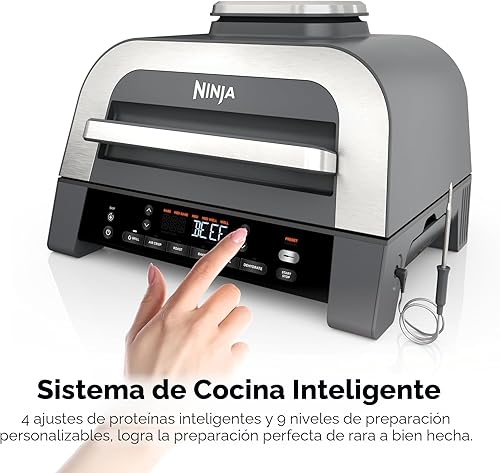 Miniatura 3 de Parrilla de interior Ninja DG551 Foodi Smart XL 6 en 1 con freír al aire, asar, hornear, rostizar y deshidratar, termómetro inteligente Foodi Smart
