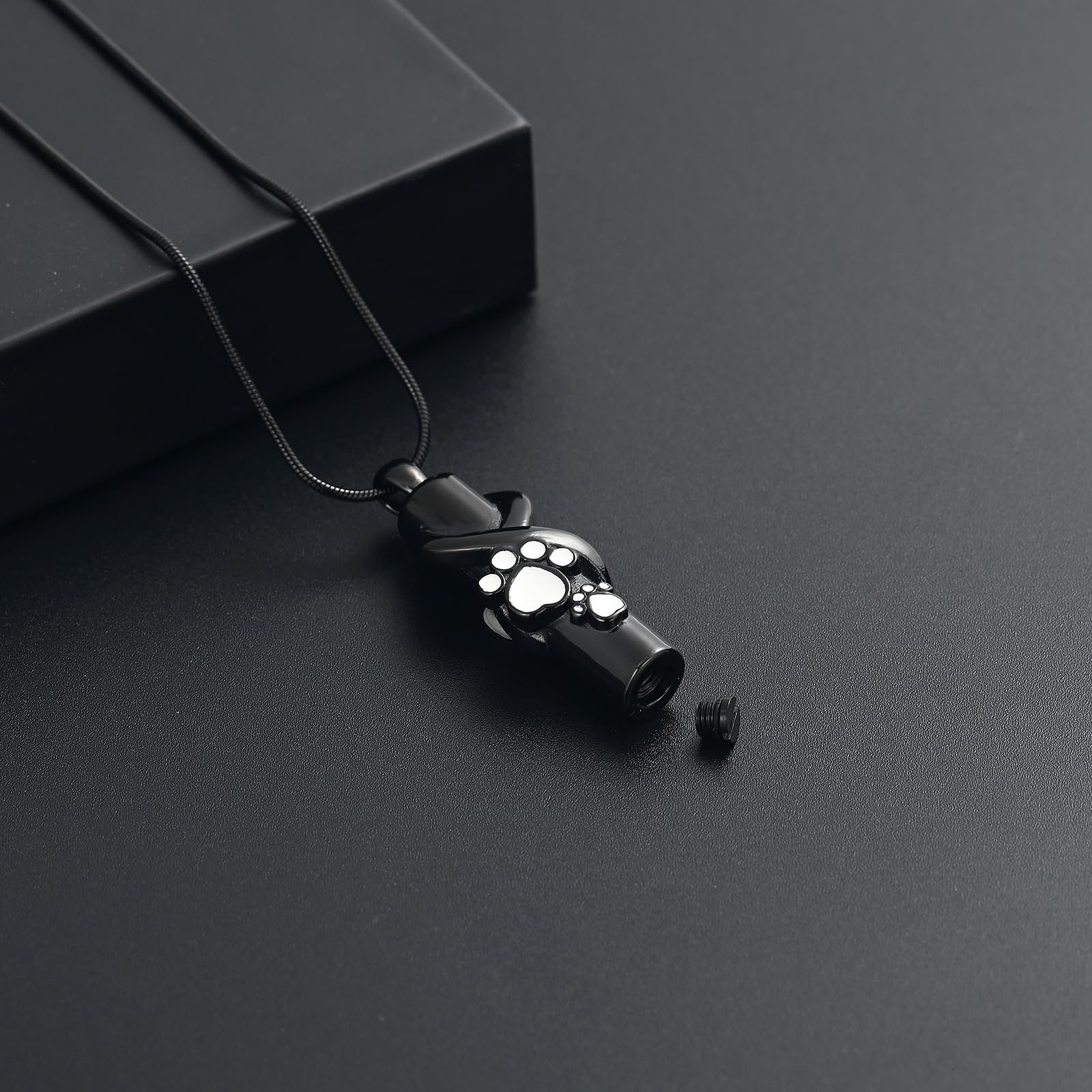 Urnas collar para cenizas para perro/gato mascota huella cilindro ceniza colgante conmemorativo joyería recuerdo mascota urna joyería cremación joyería