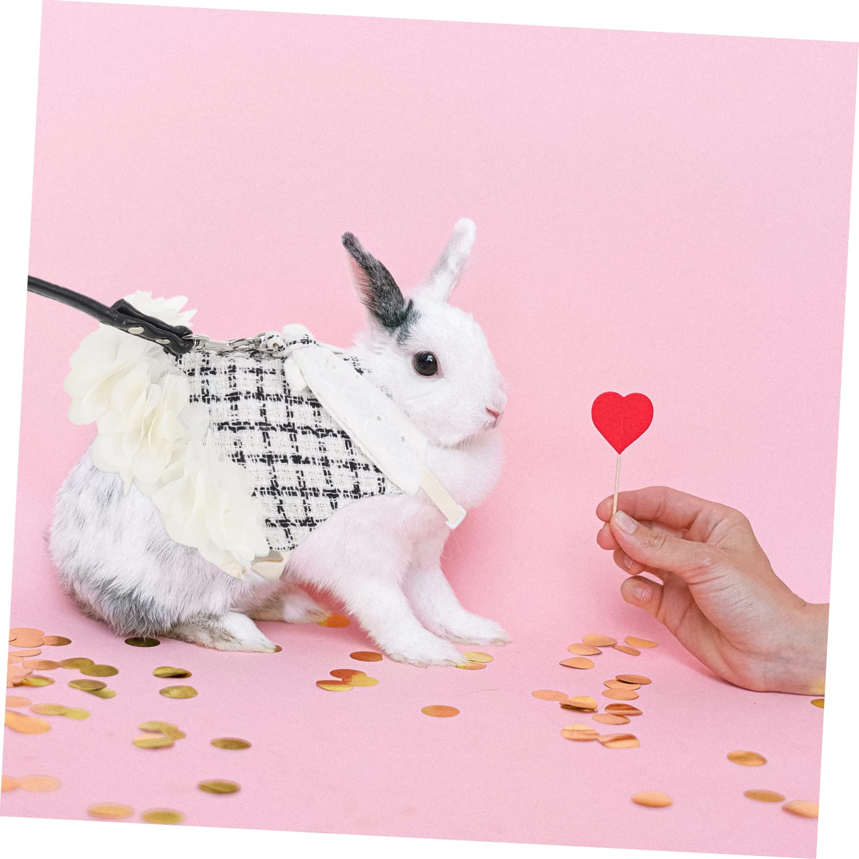 ABOOFAN 3sätze Dekoratives Bunny Geschirr Mit Leine Für Haustiere Niedliches Outfit Für Kaninchen Für Feiertage Und Outdoor-aktivitäten Aus Leichtem Waschbarem Material