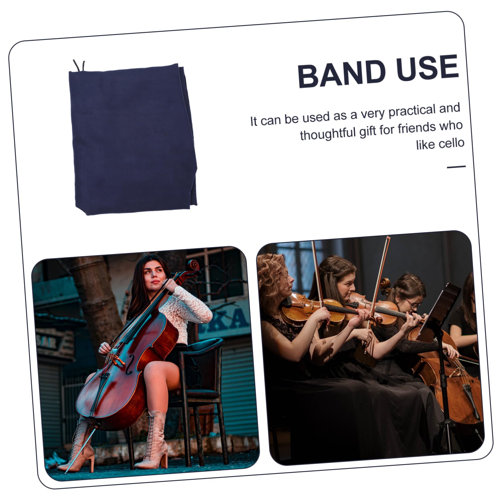 Totority Practical Cello Suede Cover Premium Quality Scratch-free Craftsmanship Decorative for Cello