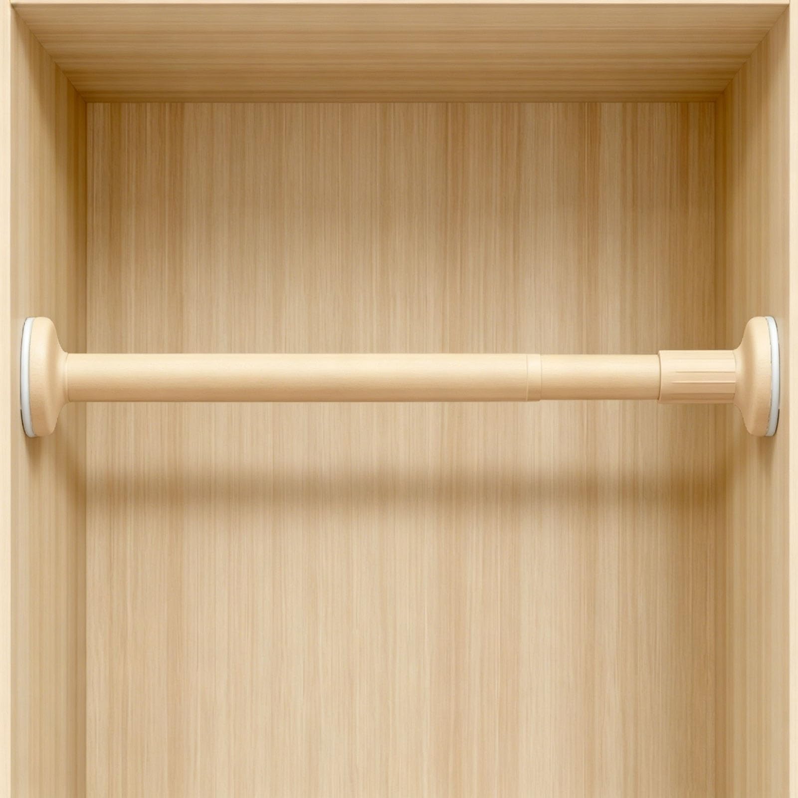 Wooden Closet Rod, Closet Rods for Hanging Clothes, No Drilling Required, Stretchable and Non-Deformable, Suitable for Wardrobes and Bathrooms(Brown,70-120cm/27.6-47.2in)