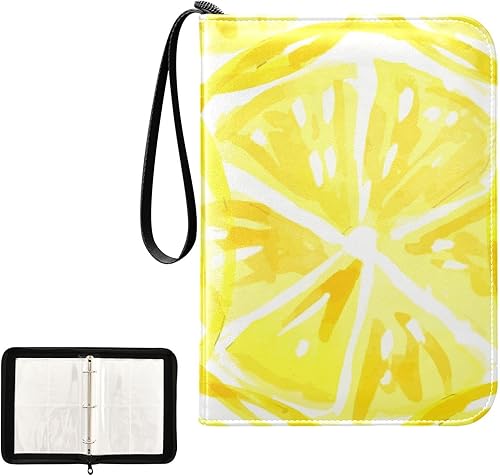 Miniatura 1 de Lemon Yellow Card Binder 400 Pockets Trading Card Storage Binder Album with Sleeves Zipper Card Collection Holder Folder for Sleeved Card Game Card