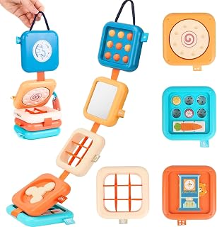 Juguetes Montessori, Juguetes Bebe,Cubo Actividades Bebe,Juguetes de viaje para bebé, Desarrolla habilidades motoras finas,ideal para viajes y aprendizaje educativo portátil,Regalo de Cumpleaños Navid