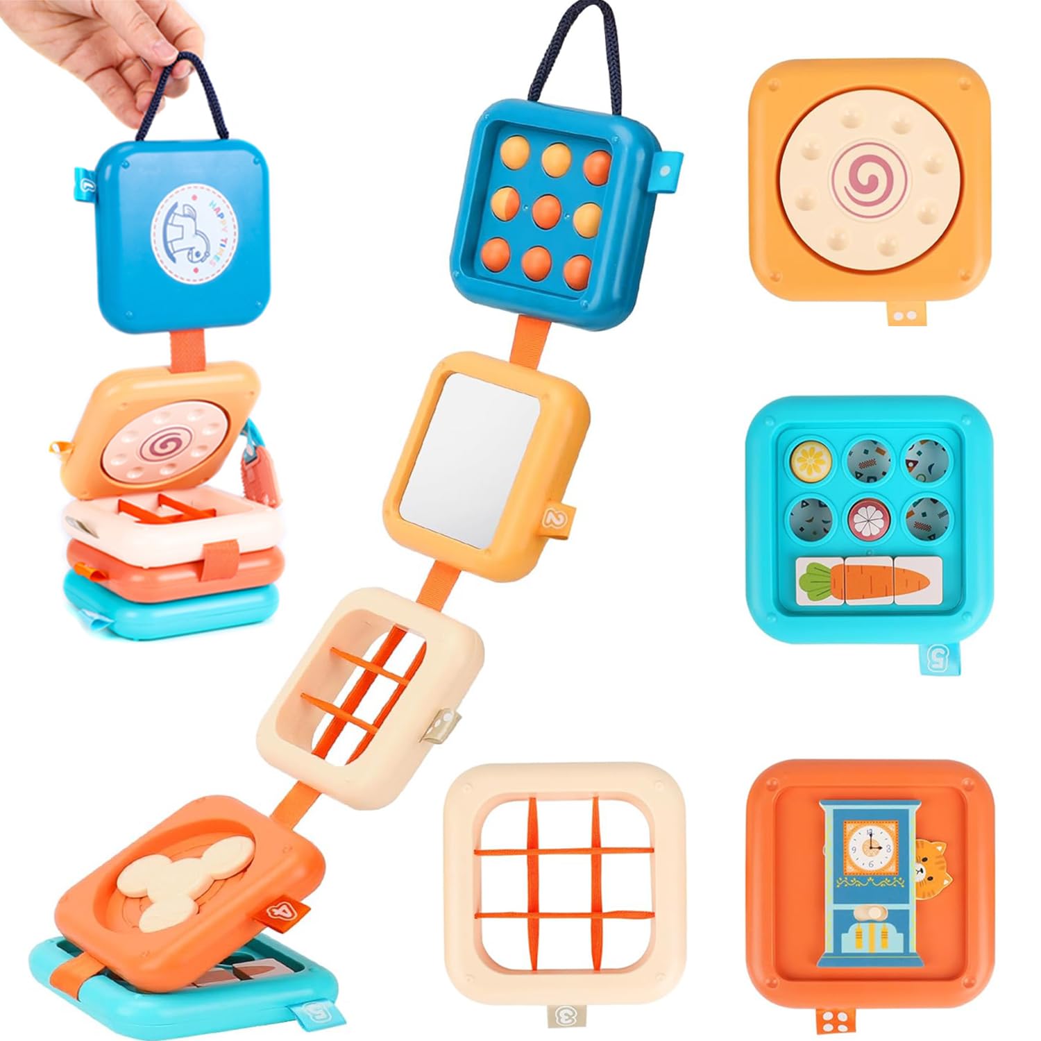 Toddler Travel Toys,Activity Cube,Baby Busy Board,Travel Toys for Toddlers on Plane Montessori Activity toys