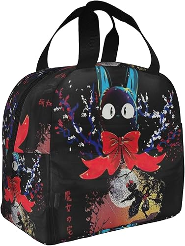 Miniatura 2 de ETKIN Bolsa de almuerzo de animación de dibujos animados linda, lonchera reutilizable para oficina de trabajo picnic, aislamiento a prueba de fugas