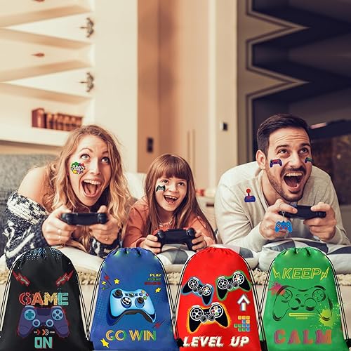 Miniatura 9 de 122 piezas de recuerdos de fiesta de videojuegos, recuerdos de fiesta de jugadores para niños, incluye bolsas de 13 x 11 pulgadas, bolsas con
