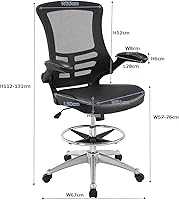 Vista 3 de Modway Attainment silla para mesa de dibujo, Negro