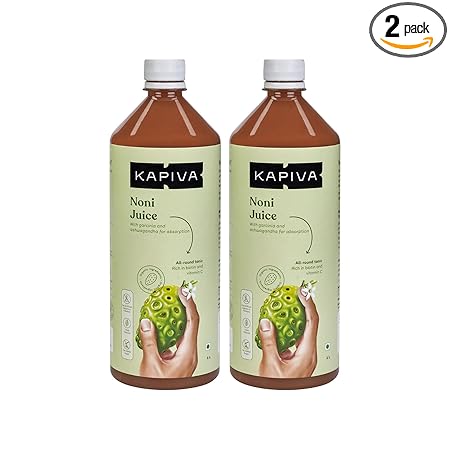 Kapiva Noni Juice (2L) - Rich in Antioxidants, Boosts Energy, Builds Immunity, Natural Detoxifier - Super Saver Pack of 2