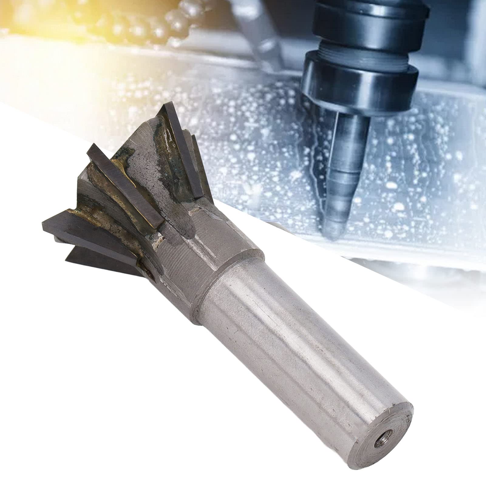 Fresa de cola de milano de acero de alta velocidad - Fresa de cola de milano de vástago recto YG8 de 45 mm x 60 grados Fresa de extremo de carburo Fresa de metal