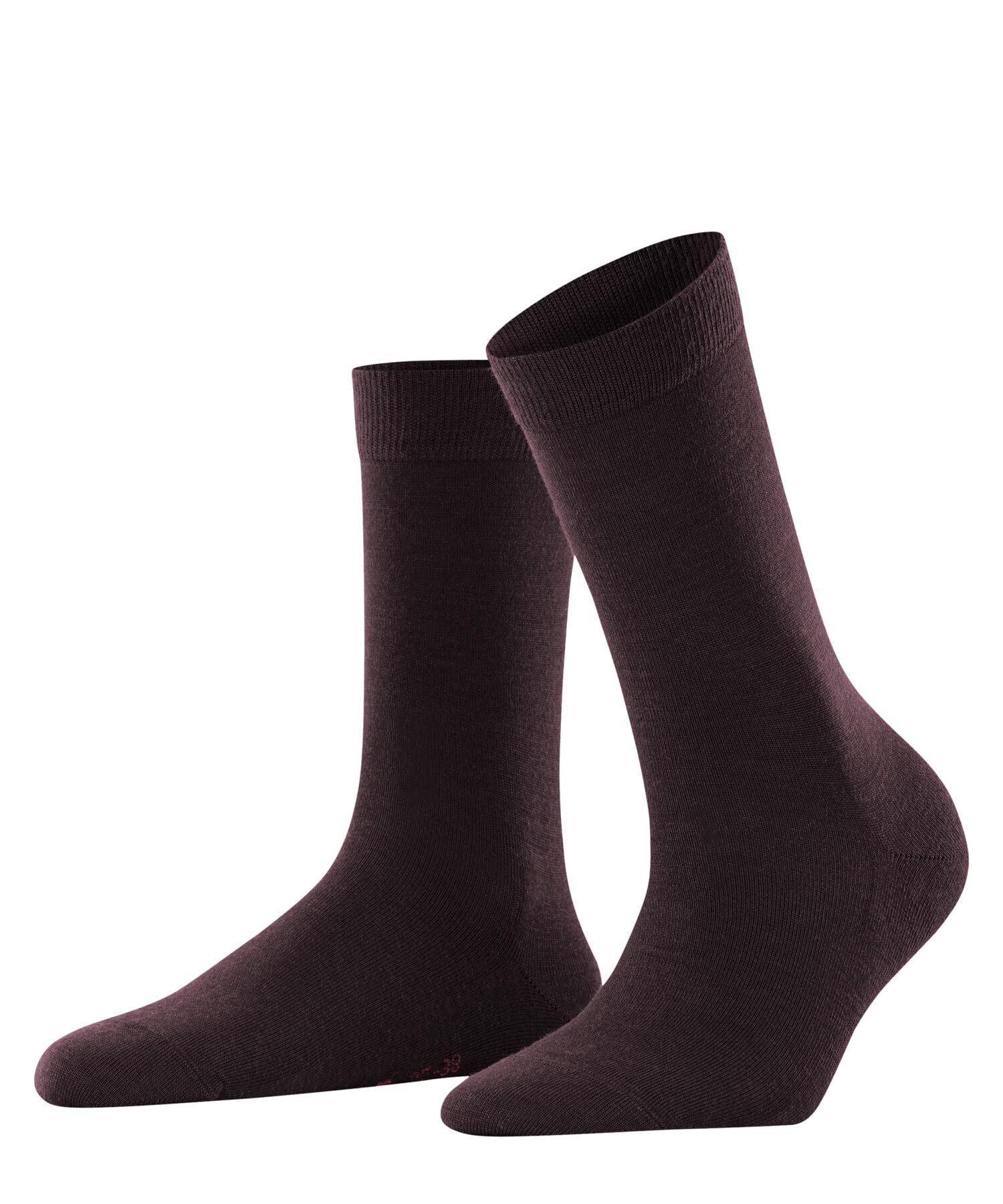 FALKE Women's Softmerino W So Wool Cotton Plain 1 Pair Socks, Red Barolo 8596, 2.5-3.5