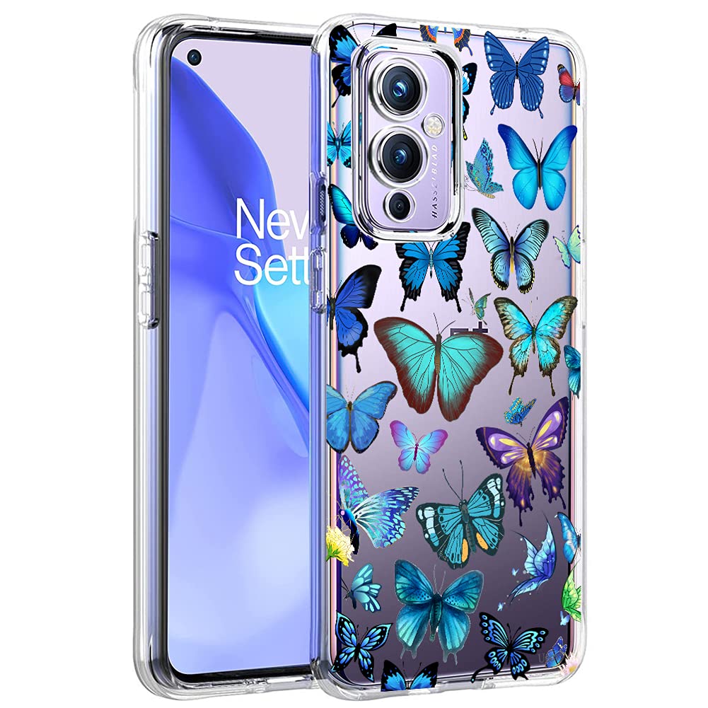 Unov Case Compatible with OnePlus 9 5G Clear with Design Soft TPU Shock Absorption Slim Embossed Pattern Protective Back Cover OnePlus 9 5G Case 6.5