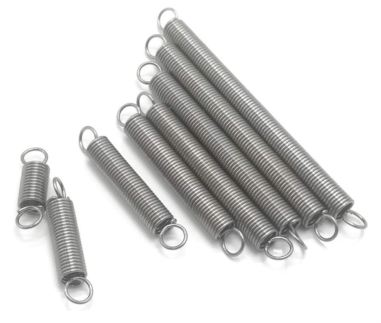 Extended Compressed Spring, 10Pcs, Steel Dual Hook Small Tension Spring, Hardware Accessories Wire Dia 0.4mm Outer Dia 3mm Length 10-50mm,Machinery Parts (NO.1574)(0.4 x 3 x 15mm)