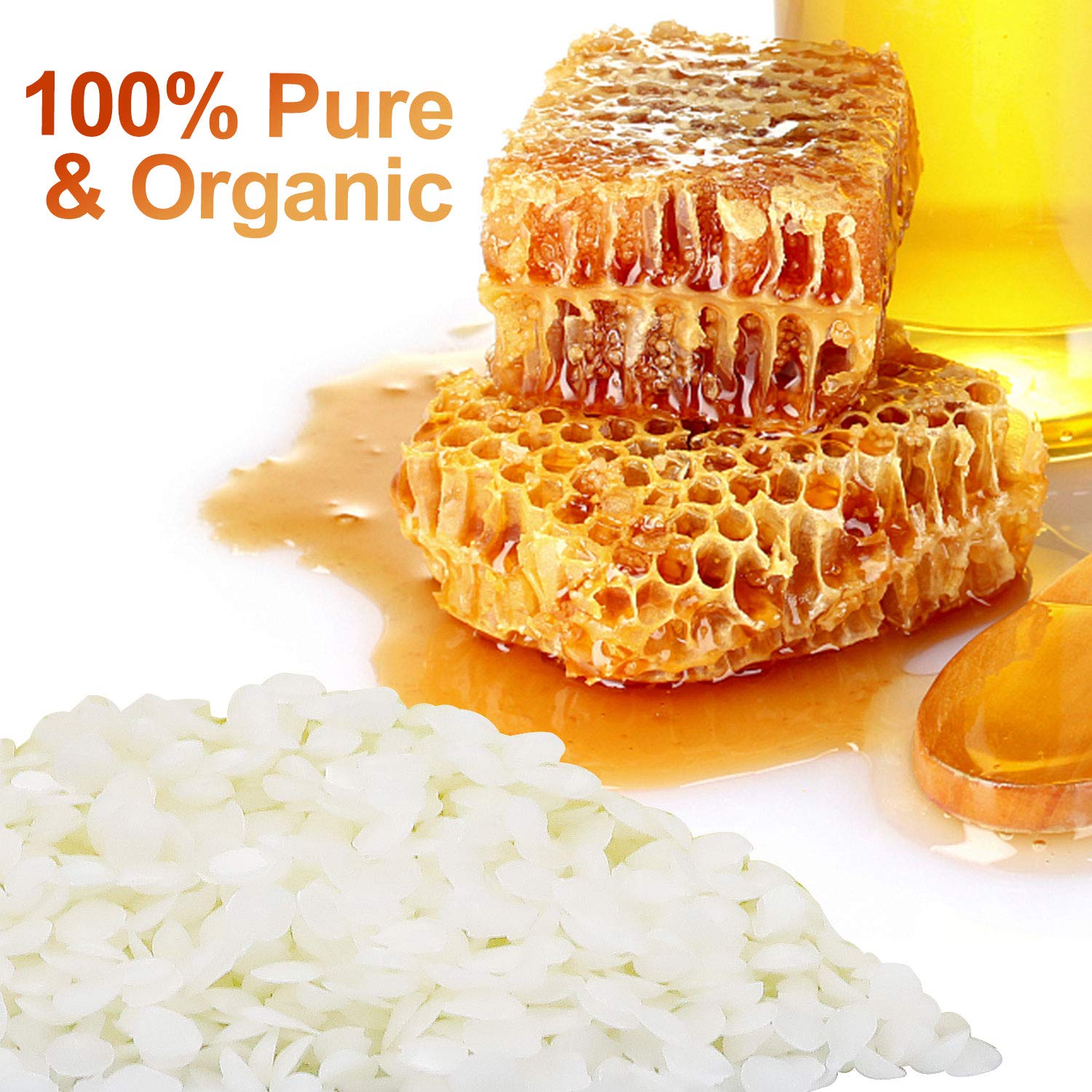 Cera D'api Bianca 906g, Cera Dapi Biologica per La Cosmesi Fai da Te, La Produzione Gi Candele, Creme, Balsami per Labbra, Set di Saponi, Imballaggi per Cura Del Cuoio, Lucidatura Del Legno.