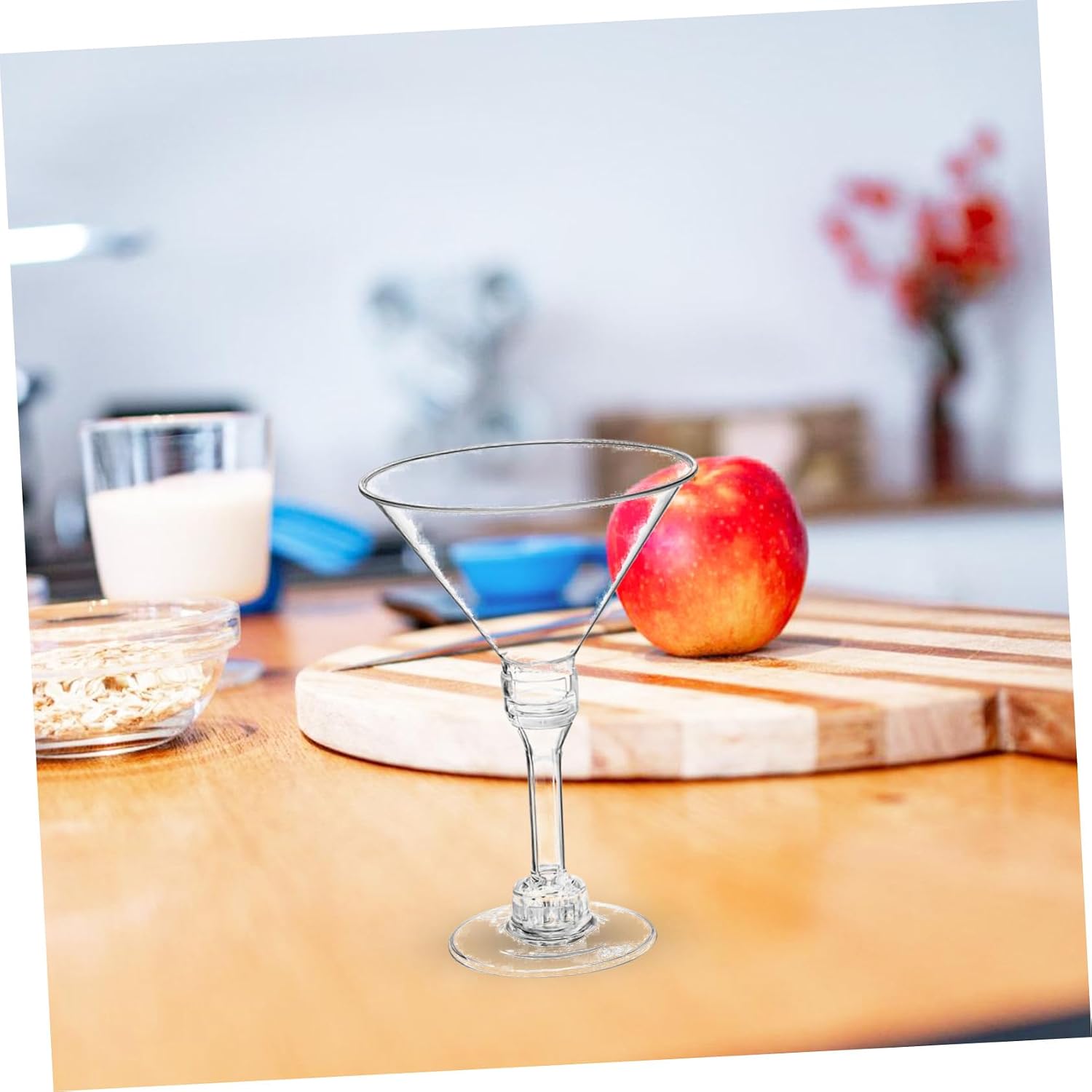 Kichvoe 10pcs Clear Plastic Martini Cups Shatterproof Goblets for Parties Elegant Drinking Glasses for Cocktails Desserts and Celebrations