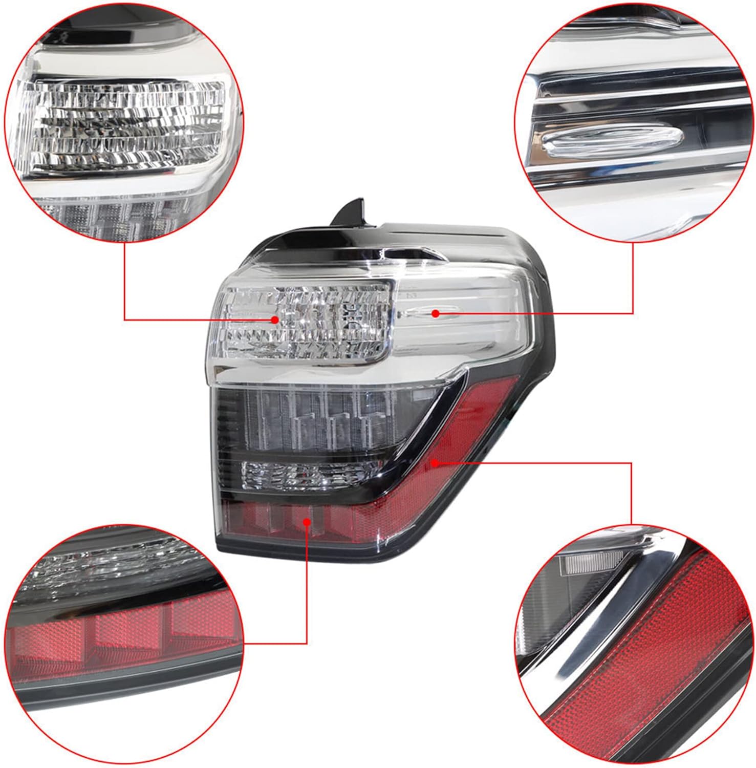 RH Tail Light Replacement for 2014-2020 4Runner 81551-35402 TO2819156 Right Side Brake Lights Stop Signal Lamp
