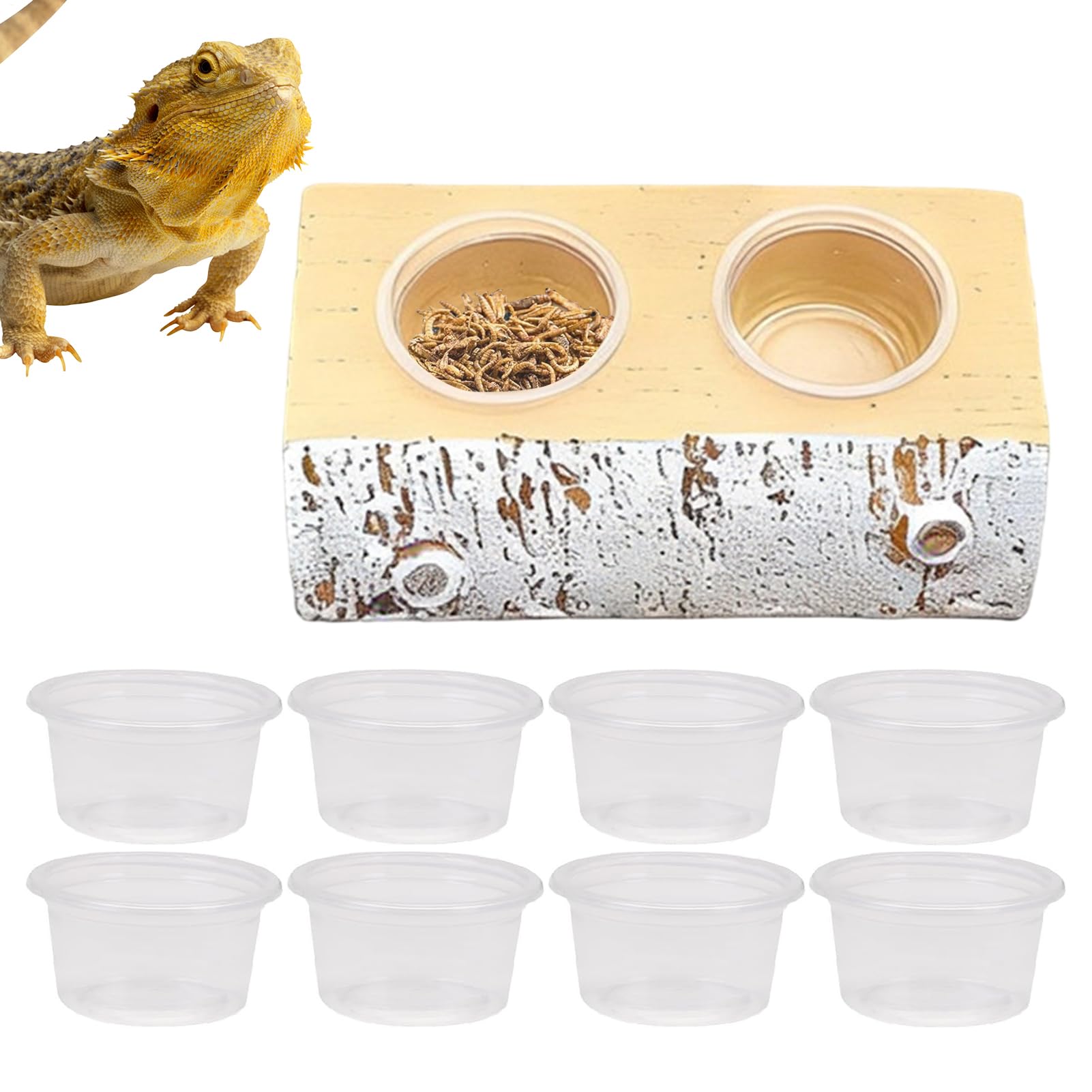 Generisch Gecko Feeding Ledge - Magnetic Reptile Feeding Ledge | Effortless Terrarium Bowls & Reptile Feeders for Lizards, Snakes, Bearded Dragons, Frogs, Centipedes & Small Animals | Pet Accessories