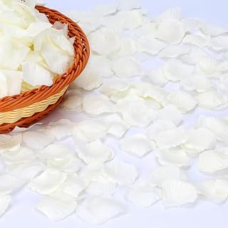 2000 PCS Silk Rose Petals, Artificial Flower Petals for Wedding Party, Valentine's Day,Romantic Night,Proposal Anniversary Flower Decorations Color Ivory