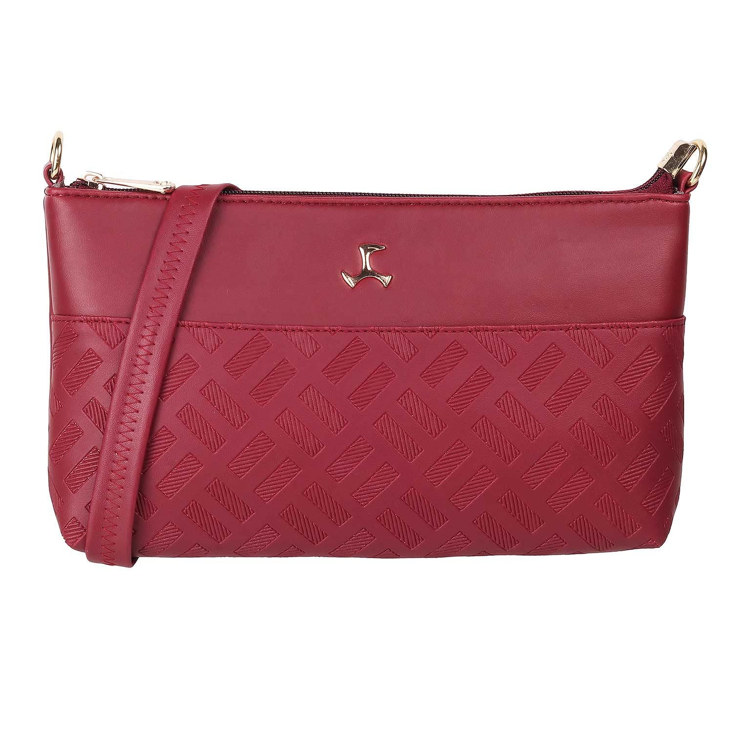 Women Maroon Zip Top Sling Bag (66-7254)-image-20