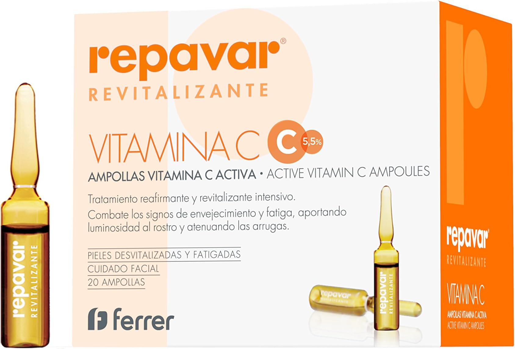 Repavar Active Vitamin C Ampoules 1.5ml Ampollas