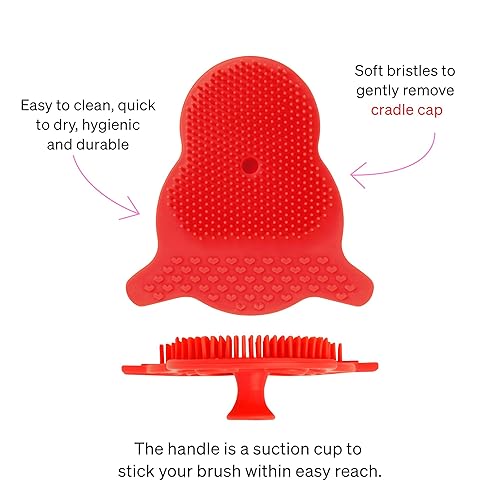 Miniatura 4 de Love Noobs - Cepillo para cuna para bebés, tratamiento de casquillo de cuna para bebé, paquete de 2, peine no tóxico para cuna, con ventosa para