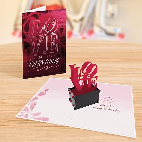 Miniatura 9 de Designer Pop!, Tarjeta de felicitación con texto en inglés "LOVE" en 3D para el día de San Valentín, novios, novias, parejas y cónyuges (1 tarjeta