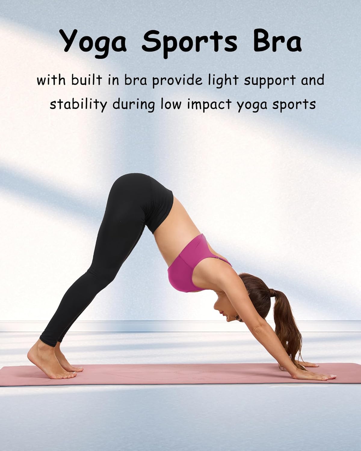 QUOJIZY Sports Bras for Women Open Back Workout Tops for Women Yoga Bra Spaghetti Straps Twist Back - Image 7