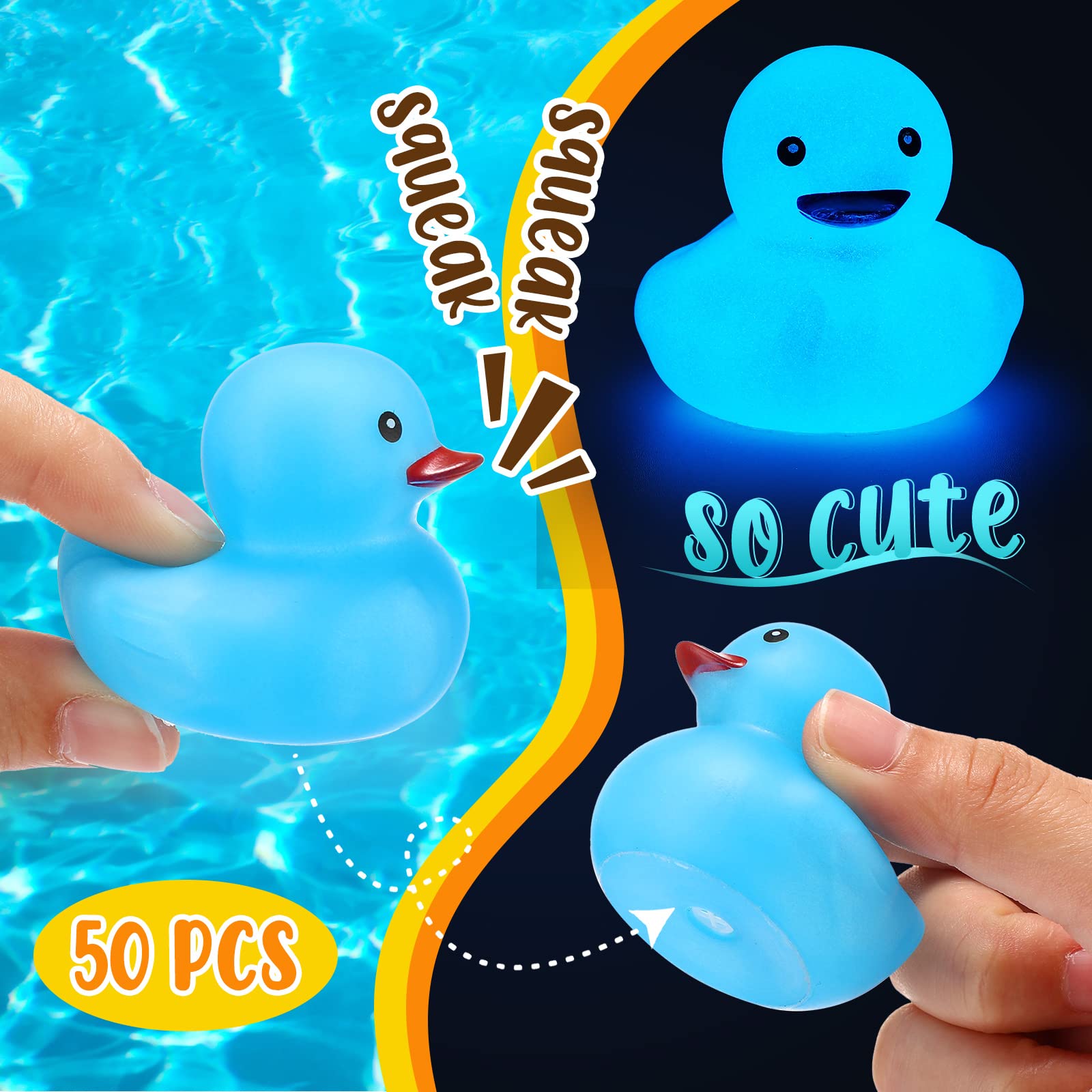 Amazon.com: Tradder 50 Pcs 2 Inch Glow in The Dark Rubber Ducks