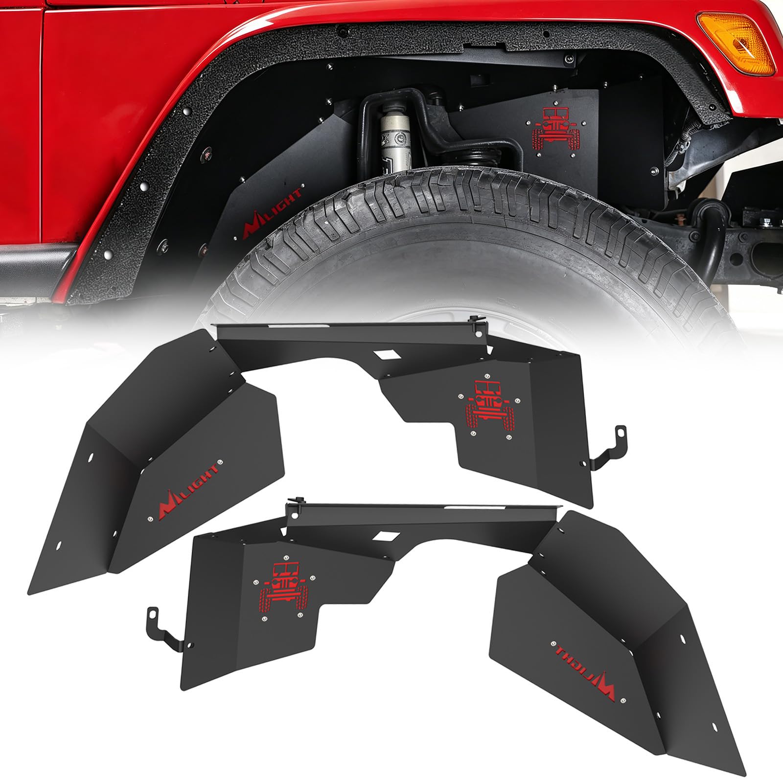 Nilight TJ Front Inner Fender Liners for 1997-2006 Jeep Wrangler TJ &amp; LJ