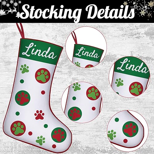 Miniatura 4 de GBVllexuii Medias de Navidad con nombre personalizado en forma de pata de hueso de perro foto personalizada 1 2 3 4 5 medias colgantes de Navidad 1