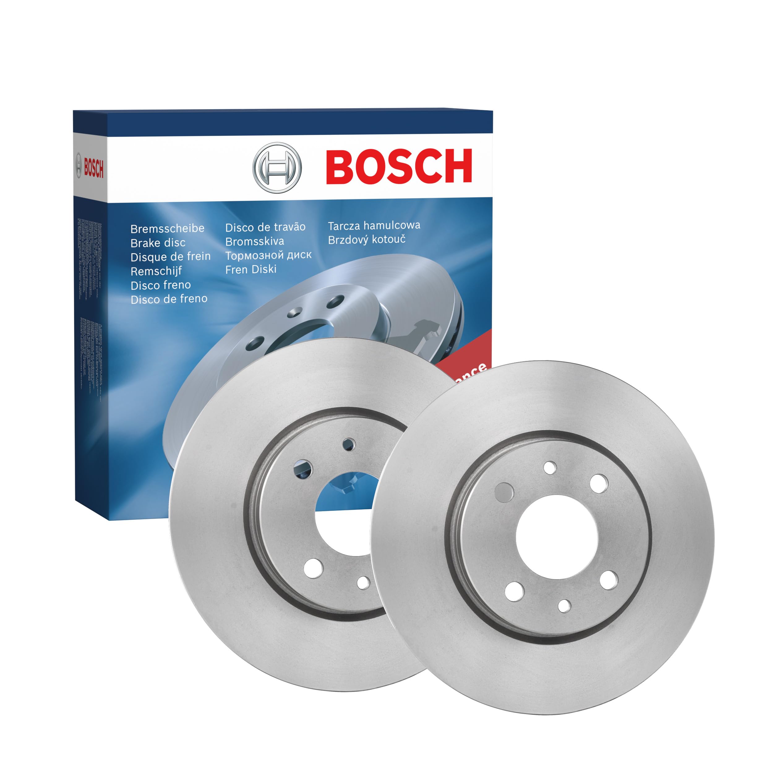 BOSCH Set Dischi Freno BD557 - Dischi Ventilati di Ghisa di 257.2 mm - Asse Anteriore - Conformi al regolamento ECE-R90 - Meno Corrosione e Affaticamento dei Freni - 2 Dischi