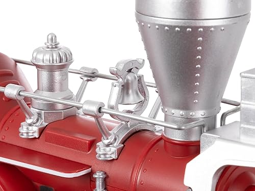 Miniatura 10 de Lionel North Pole Express - Juego de tren de juguete de batería con control remoto, locomotora, vagones de tren y pista con sonidos auténticos de