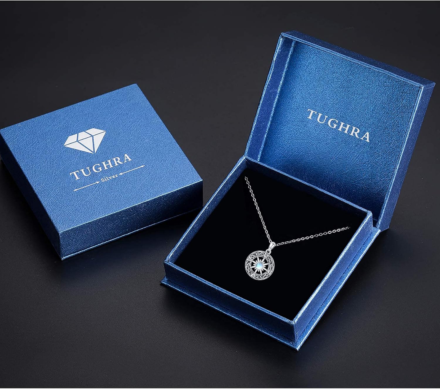 Miniatura 7 de TUGHRA S925 Sterling Silver Pendant Necklaces for Women Moonstone Necklaces Dainty Moonstone Necklace Jewelry Gifts for Her Women Teen Girls