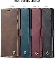 Vista 9 de Funda tipo cartera para Samsung Galaxy Note 10+ Plus, con soporte magnético, de piel sintética, con ranuras para tarjetas de crédito y tarjetas