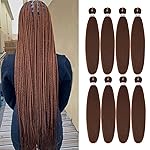 Liang Dian Pre Stretched Braiding Hair Ombre 30 Inch 8 Packs Synthetic Crochet Braids Hot Water Setting Professional Soft Yaki Texture Synthetic Hair Extensions(30 Inch 30)