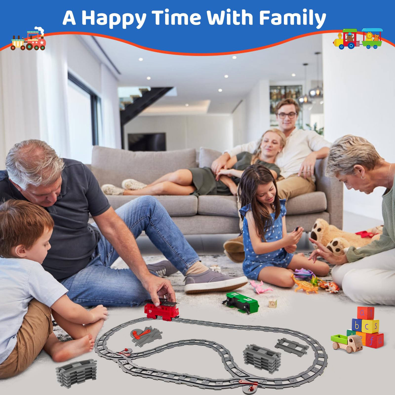 32 pezzi City Binari, Classic City Set di Binari Rails, City Binari City Scambi Binari dei Blocchi di Costruzione della Città Idee Regalo per Ragazzi, Ragazze e Bambini