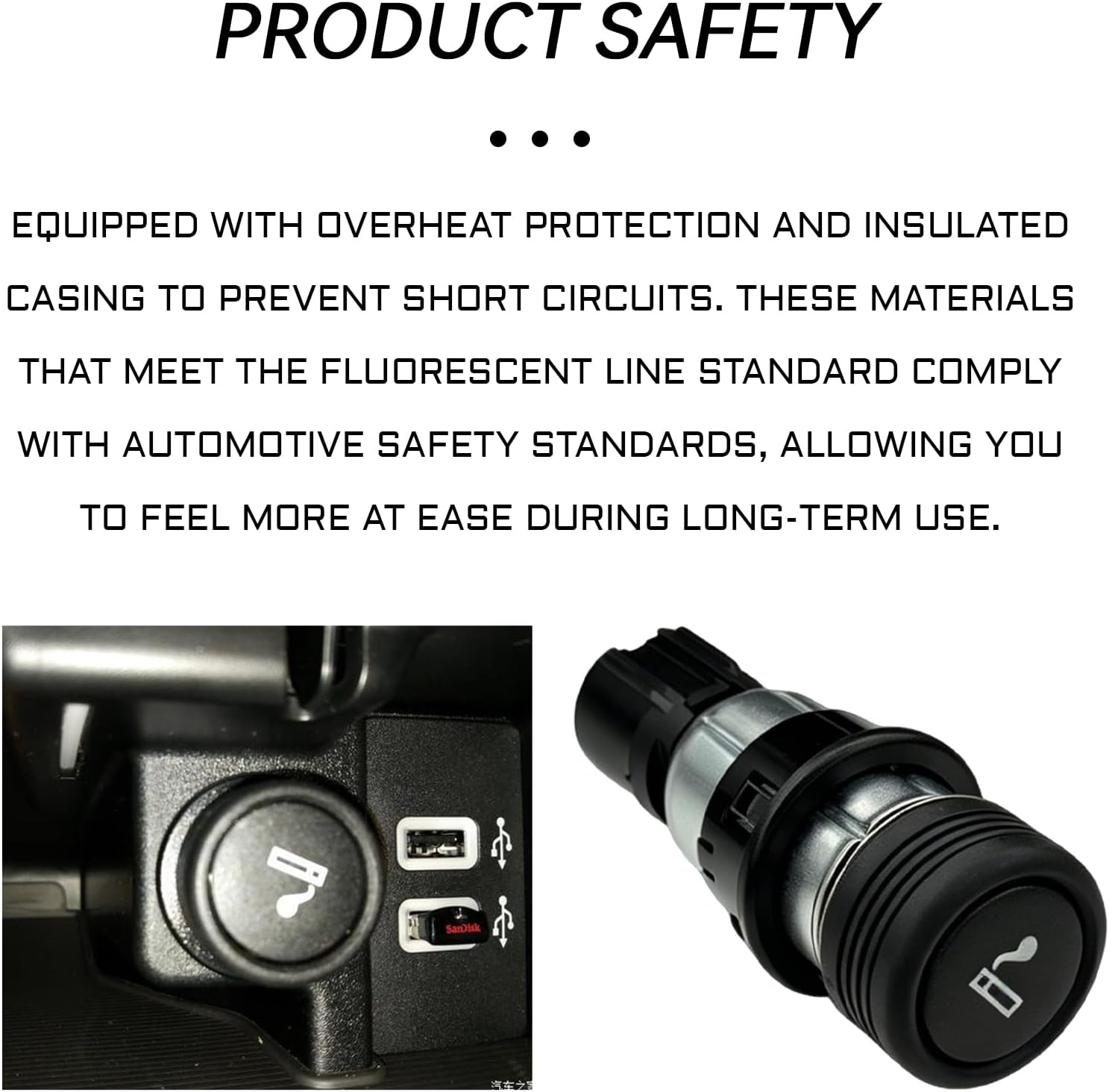 Cigarette Lighter Socket Plug Assembly 12V 120W Power Outlet Replacement Compatible with Ford F150 F250 F350 Focus Fusion Mustang Lincoln MKS MKZ Mercury Milan, Replace OEM XC3Z-15055-AA