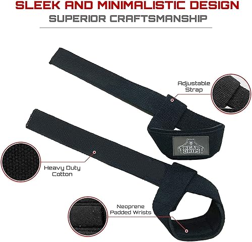 Miniatura 2 de Bear Grips Correas de levantamiento - Correas de gimnasio y levantamiento de pesas para hombres y mujeres, soporte de peso muerto, 2 pares