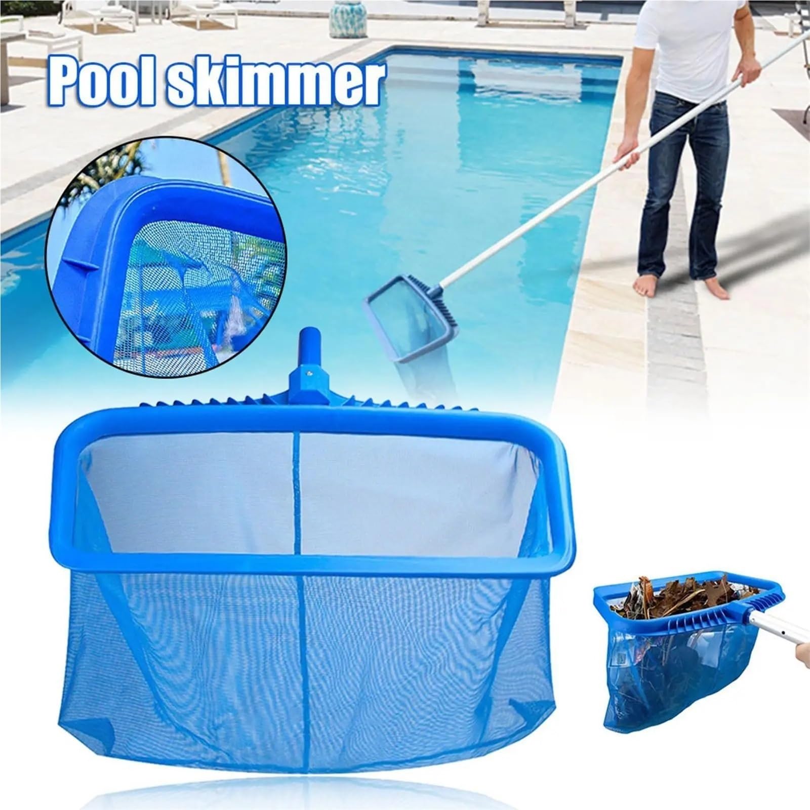Red de Limpieza for Piscina, rastrillo Hojas Profesional, Bolsa Profunda, Accesorios Marco Grueso Gran Capacidad para Estanque