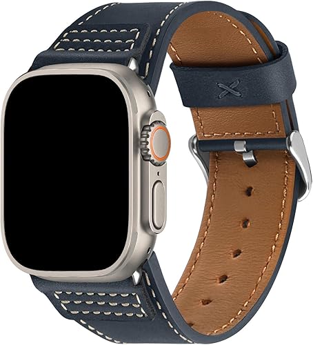 Miniatura 10 de Wristitani Leather Bands Compatible with Apple Watch Strap 49mm 46mm 45mm 44mm 42mm 41mm 40mm for Men, Top Genuine Leather Replacement Straps for