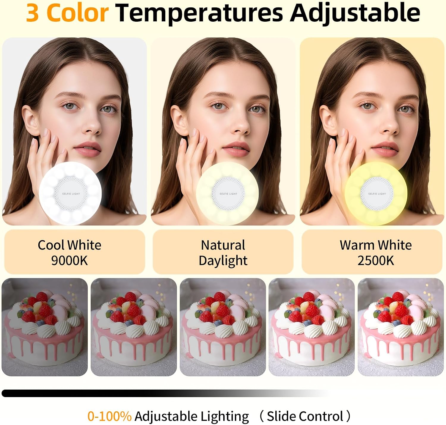 Magnetic Selfie Light for iPhone with Mirror Foldable Magnetic Fill Light with Sticky Ring for Android Rechargeable Portable Phone Ring Lights for Selfies, Video, Makeup, Vlog, Tiktok, CRI95