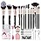 111 30Pcs Black makeup brushes and makeup sponges makeup tool set makeup brushes set natural synthetic eye shadow foundation make-up facial mixed powder blusher concealer eye makeup brush set