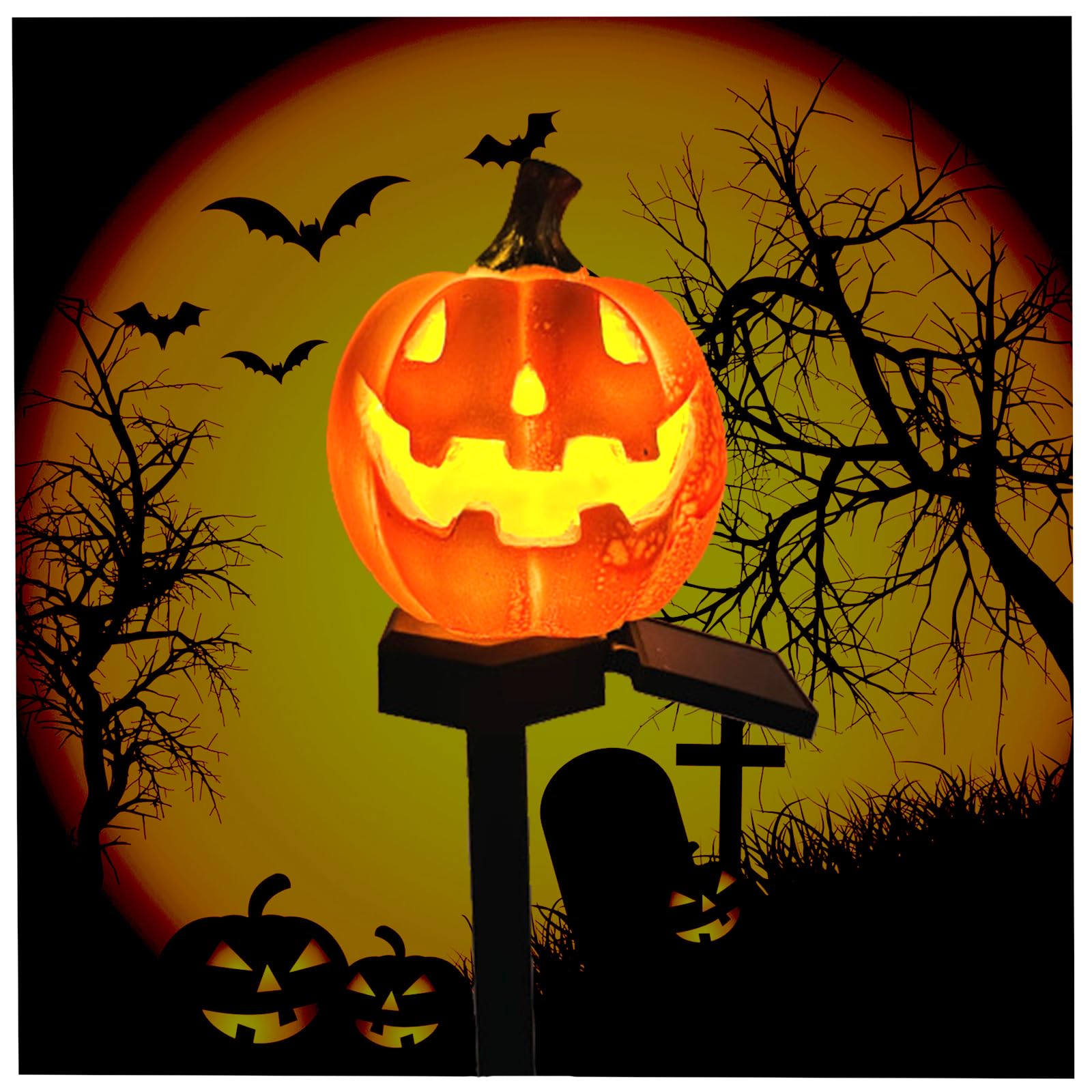 XIAOXUESHE 1PC Solar Pumpkin Lights - Waterproof LED Outdoor/ balcony/halloween decor